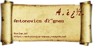 Antonovics Ágnes névjegykártya
